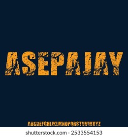 bold display alphabet font vector