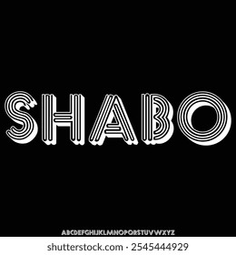 bold display alphabet font vector