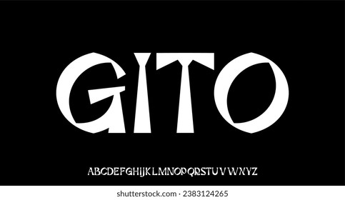 bold display futuristic alphabet font vector
