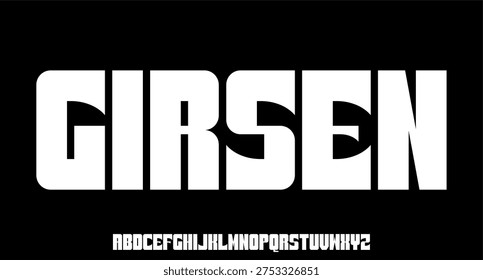 bold display and unique font vector alphabet set