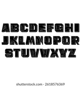 Bold Distressed Alphabet - Retro Font for Posters
