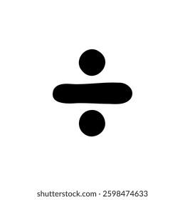 Bold divide symbol in hand drawn style. Vector illustration isolated on white background. For typography, font, shop, logo, alphabet, sales, signboard, education, branding, presentation.