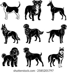 Bold Dog Silhouette for Logos and Branding
