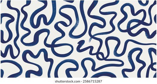 Bold Doodle Lines Seamless Pattern Wavy Geometric Design