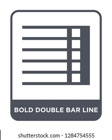 bold double bar line icon vector on white background, bold double bar line trendy filled icons from Music and media collection, bold double bar vector illustration