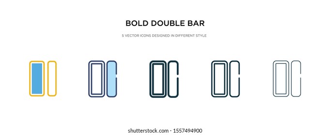 bold double bar line icon in different style vector illustration. two colored and black bold double bar line vector icons designed in filled, outline, line and stroke style can be used for web,