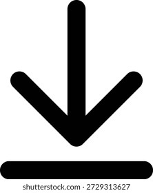 Icono de flecha de Descarga en negrita que representa el almacenamiento de archivos y la transferencia de datos para la navegación de la interfaz