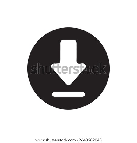 Bold Download button Icon Vector eps 10