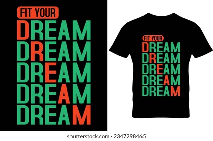 Bold Dream Typography T-Shirt Design on Black Background
