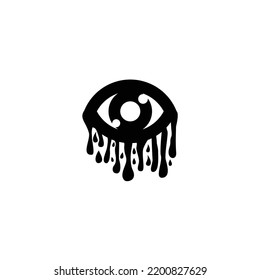 diseño del logotipo de la silueta de ojos desecados