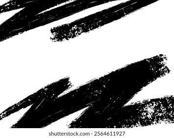 Bold and dynamic black and white abstract pattern. The composition consists of rough, expressive brush strokes.
