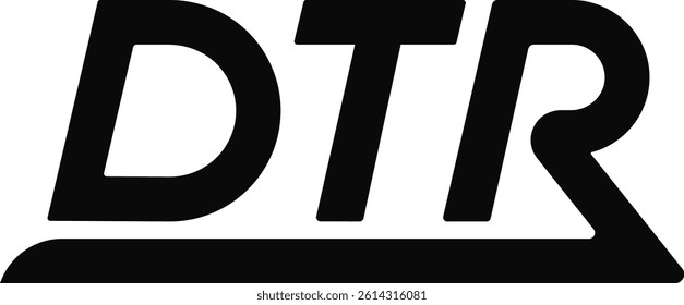Bold, dynamic DTR monogram with sleek italic letters and a powerful swoosh, evoking speed, precision, and performance for motorsports and automotive tech.