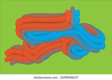 Um padrão contínuo, dinâmico e arrojado com curvas entrelaçadas, formas em camadas com gradientes coloridos (rosa, amarelo, azul, vermelho). Este fundo moderno e psicodélico é vibrante e abstrato.