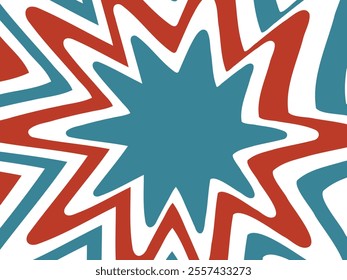 A bold and dynamic star-shaped frame with blue and red abstract elements. A vibrant and creative design. Perfect for festive or celebratory projects