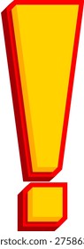 A bold and dynamic three-dimensional attention grabber, highlighted in vivid yellow and striking red, for urgent message