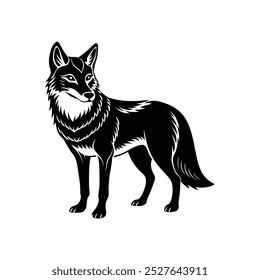 Bold and dynamic vector art illustration of a coyote, capturing the wild spirit and sleek features of this iconic animal. 