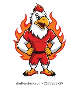 Bold Eagle Fire Mascot Logo Design
