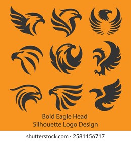 Bold Eagle Head Silhouette Logo Design