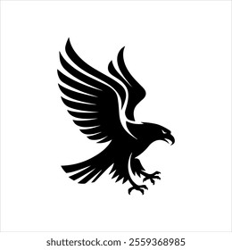 Bold Eagle Head Silhouette vector design, animal,eagle