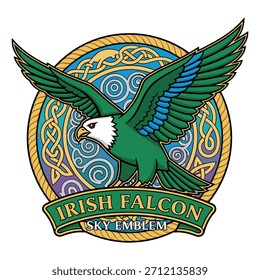 A bold eagle illustrated in Celtic decorative style with wings extended. Perfect for heritage designs, warrior symbols, organization logos, and fantasy art.