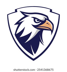 "Bold Eagle mascot logo featuring a fierce, determined eagle with sharp eyes and powerful wings spread wide. Symbolizes strength, courage, and team spirit in striking detail."