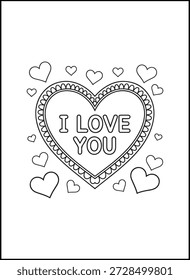 Bold Easy Valentine’s Day Coloring Pages for Kids | Bold and easy Valentine’s Day coloring pages with simple shapes and thick outlines, perfect for young kids, preschoolers, and beginners.
