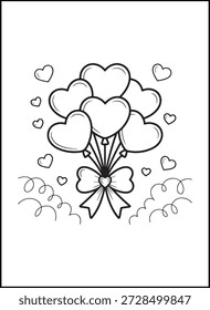 Bold Easy Valentine’s Day Coloring Pages for Kids | Bold and easy Valentine’s Day coloring pages with simple shapes and thick outlines, perfect for young kids, preschoolers, and beginners.
