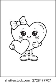 Bold Easy Valentine’s Day Coloring Pages for Kids | Bold and easy Valentine’s Day coloring pages with simple shapes and thick outlines, perfect for young kids, preschoolers, and beginners.