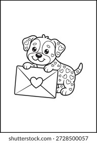 Dibujos para colorear para niños | Dibujos para colorear para colorear para el día de San Valentín con Formas simples y contornos gruesos, perfectos para niños pequeños, preescolares y principiantes.