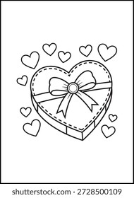 Bold Easy Valentine’s Day Coloring Pages for Kids | Bold and easy Valentine’s Day coloring pages with simple shapes and thick outlines, perfect for young kids, preschoolers, and beginners.
