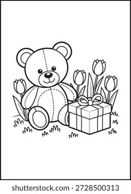 Bold Easy Valentine’s Day Coloring Pages for Kids | Bold and easy Valentine’s Day coloring pages with simple shapes and thick outlines, perfect for young kids, preschoolers, and beginners.
