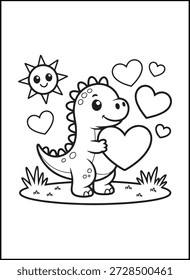 Bold Easy Valentine’s Day Coloring Pages for Kids | Bold and easy Valentine’s Day coloring pages with simple shapes and thick outlines, perfect for young kids, preschoolers, and beginners.