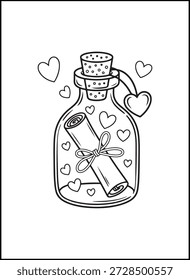 Bold Easy Valentine’s Day Coloring Pages for Kids | Bold and easy Valentine’s Day coloring pages with simple shapes and thick outlines, perfect for young kids, preschoolers, and beginners.