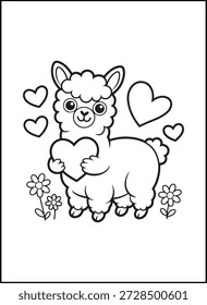 Dibujos para colorear para niños | Dibujos para colorear para colorear para el día de San Valentín con Formas simples y contornos gruesos, perfectos para niños pequeños, preescolares y principiantes.