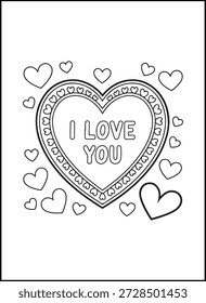 Bold Easy Valentine’s Day Coloring Pages for Kids | Bold and easy Valentine’s Day coloring pages with simple shapes and thick outlines, perfect for young kids, preschoolers, and beginners.