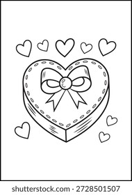 Bold Easy Valentine’s Day Coloring Pages for Kids | Bold and easy Valentine’s Day coloring pages with simple shapes and thick outlines, perfect for young kids, preschoolers, and beginners.