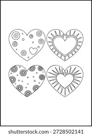 Bold Easy Valentine’s Day Coloring Pages for Kids | Bold and easy Valentine’s Day coloring pages with simple shapes and thick outlines, perfect for young kids, preschoolers, and beginners.