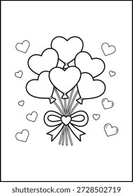 Bold Easy Valentine’s Day Coloring Pages for Kids | Bold and easy Valentine’s Day coloring pages with simple shapes and thick outlines, perfect for young kids, preschoolers, and beginners.