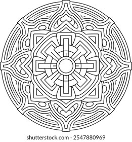 Bold and Easy Mandala Coloring Book Pages, children, book, mandala, page, drawing, art, illustration, white, black, cute, flower, line, pattern, vector, ornament, christmas, snow, winter