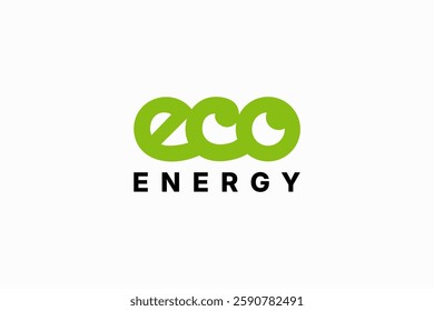 bold eco energy logotype design vector illustration. modern green leaf, eco energy symbol logo business vector design template for technology, battery, solar and electric company business