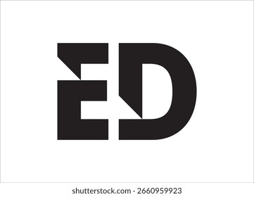 Design arrojado do logotipo ED - Monograma geométrico moderno para identificação de marca, negócios e identidade pessoal
