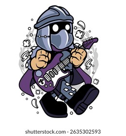 A bold and edgy character portrait of "Sridder Rocker" — a modern rock icon with a rebellious spirit. Featuring dynamic pose, leather jacket, electric guitar, and a grungy urban background, this high-