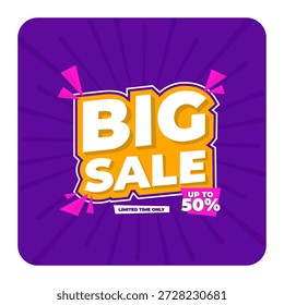 Bold and editable discount vector banner perfect for ecommerce marketing, flash offers, or app-based campaigns.