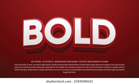 Bold editable text effect with 3d style use for logo and business brand