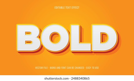 Bold editable text effect, orange text style