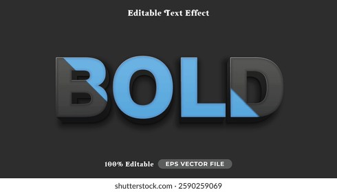 bold editable text effect, text style