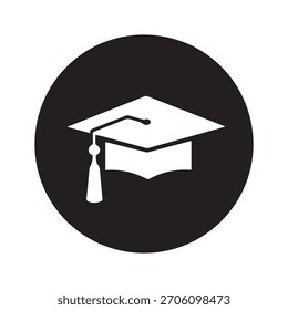 Bold Education Symbol Combining Learning Materials And Achievement Icon