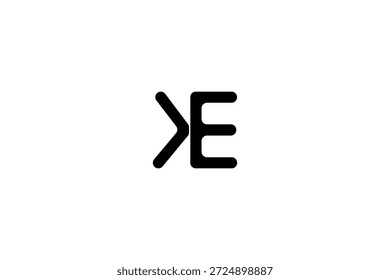 Design de logotipo EK arrojado com iniciais elegantes, simetria abstrata e composição de marca minimalista moderna