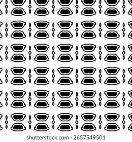 Bold and elegant abstract seamless pattern with geometric symmetry, perfect for textiles, wallpaper, fashion, and decorative art projects.