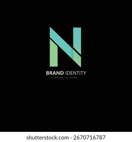 Bold and elegant alphabetic brand identity logo design featuring the letter N — perfect for businesses seeking a modern and professional look.
